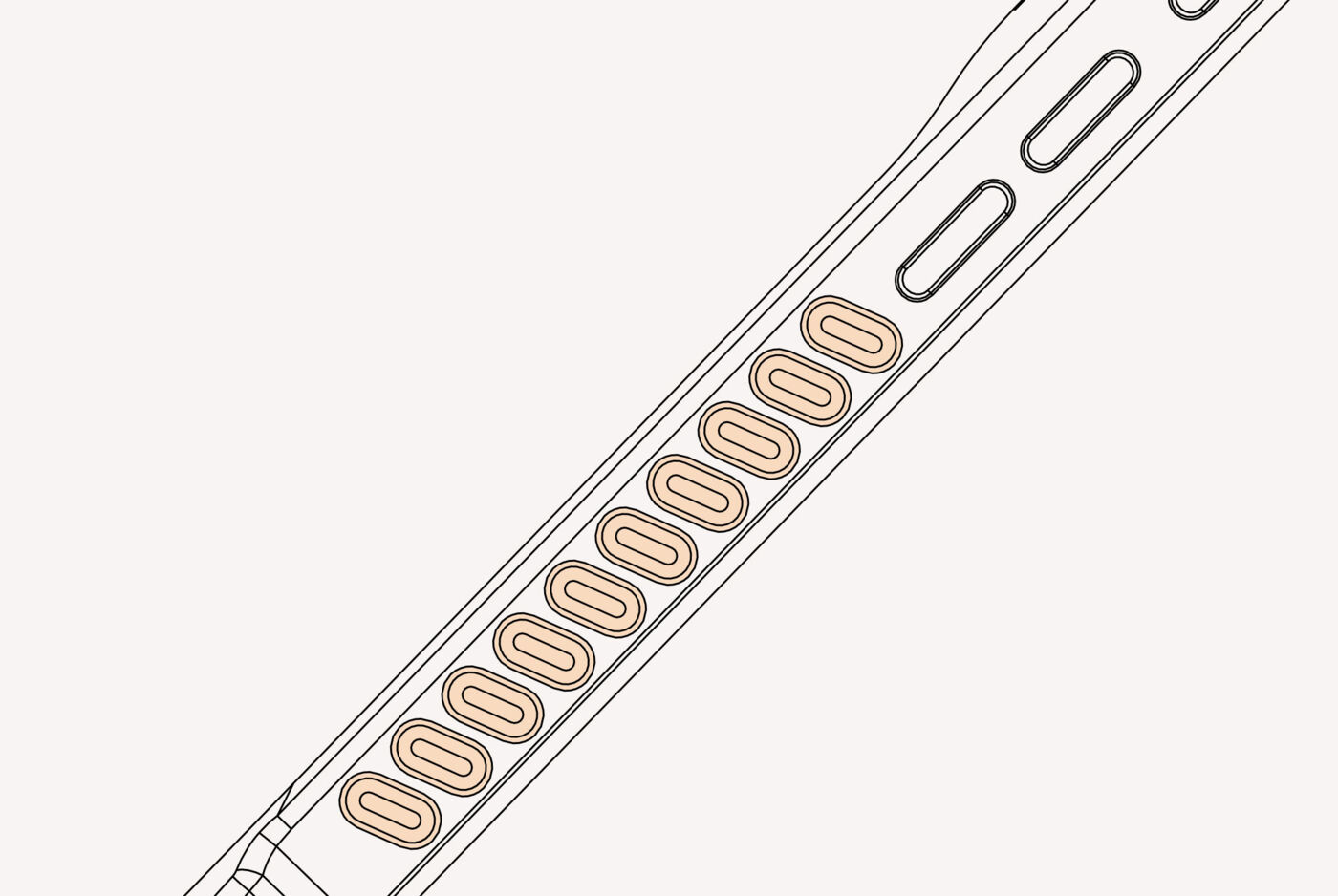Illustration der strukturierten Griffflächen einer Handyhülle für sicheren Halt