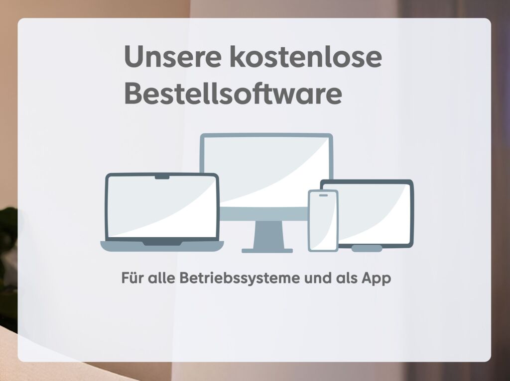 Grafik zeigt die kostenlose Bestellsoftware von CEWE für alle Geräte.